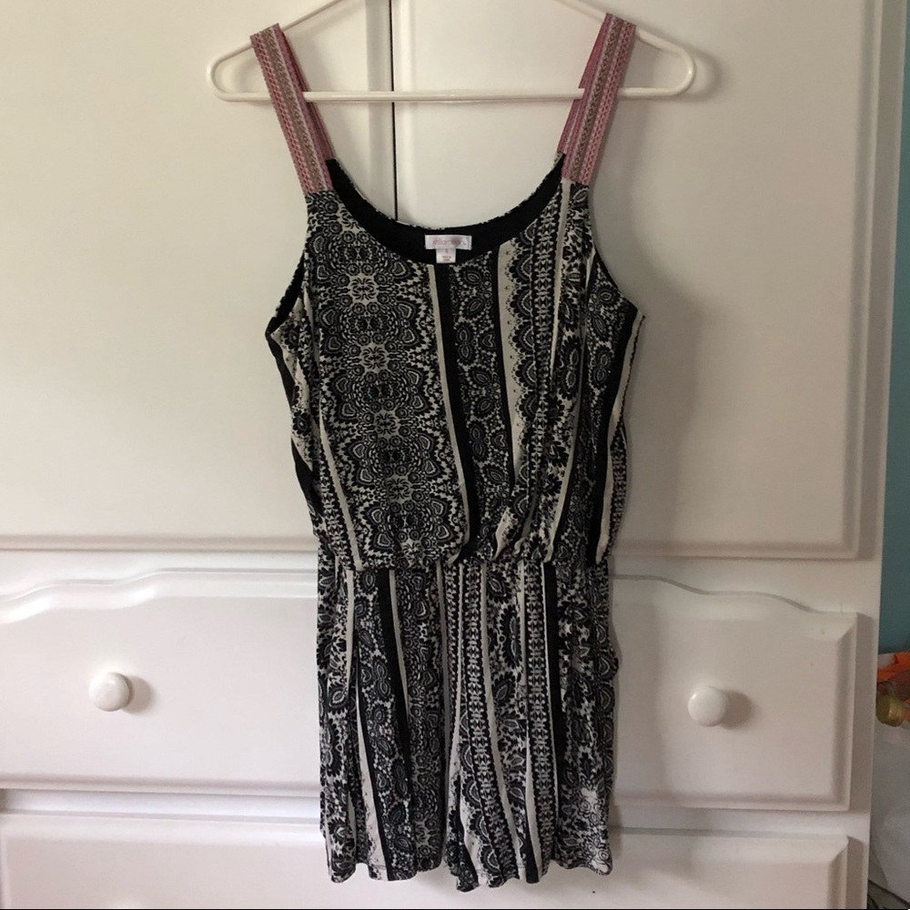 black and white romper